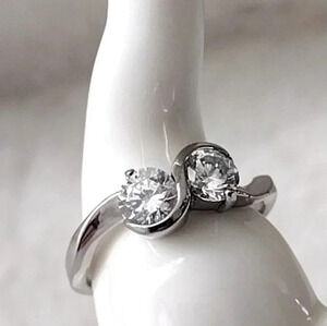 Women's Infinity Ring Stainless Steel Hypoallergenic CZ Faux Diamond Ring